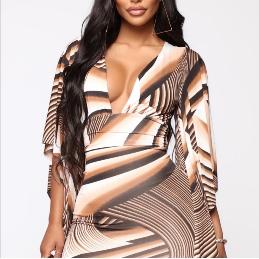 ๐คFASHION NOVA ๐ค SEXY!!!! Nothing To Hide Mini Dress - Brown/Combo